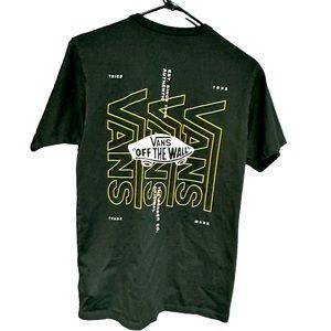 Vans Black White Yellow Tee Small EUC